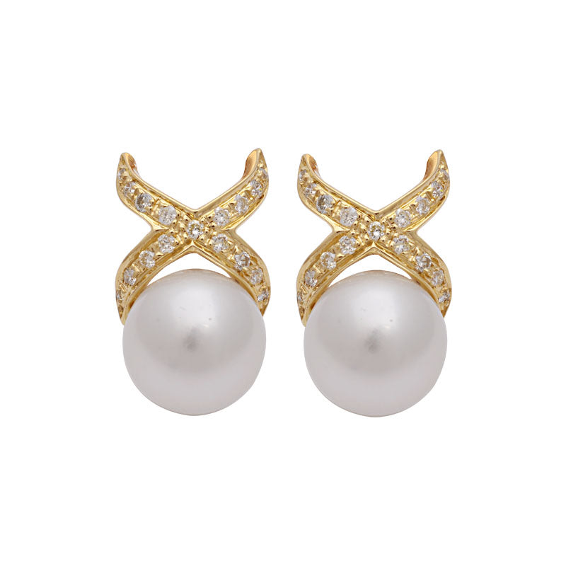 Earrings-South Sea Pearl and Diamond