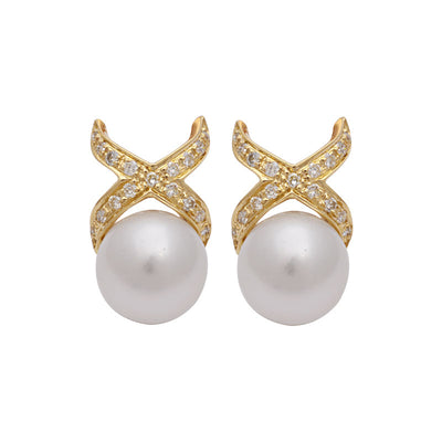 Earrings - South Sea Pearl And Diamond