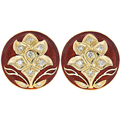 Earrings-Diamond (Enamel)  (2105G)