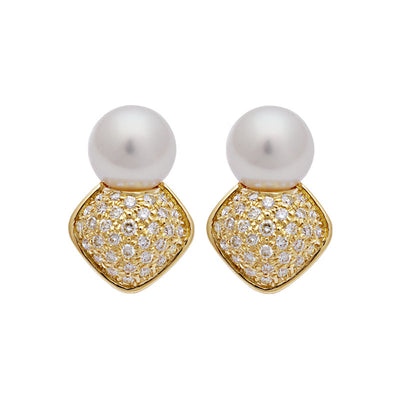 Earrings - South Sea Pearl And Diamond