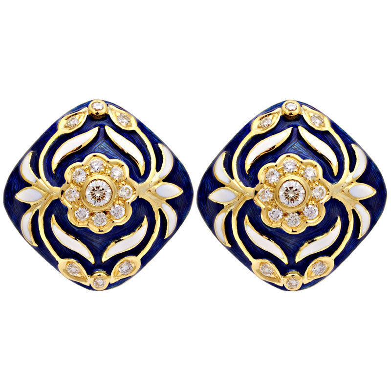 Earrings-Diamond (Enamel)