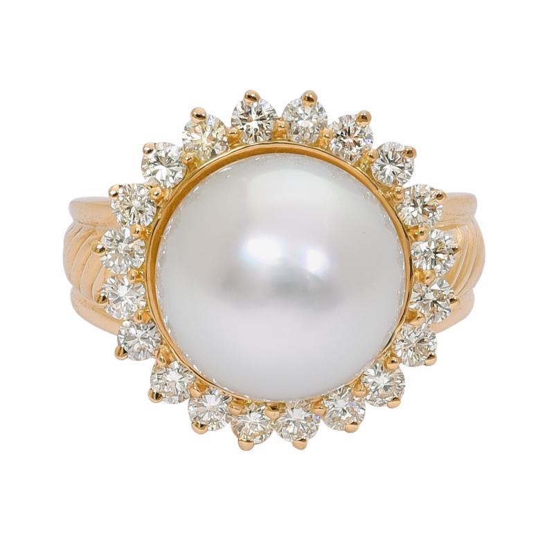 Ring- South Sea.S. Pearl and Diamond (2108I) | Singhvi Jewels
