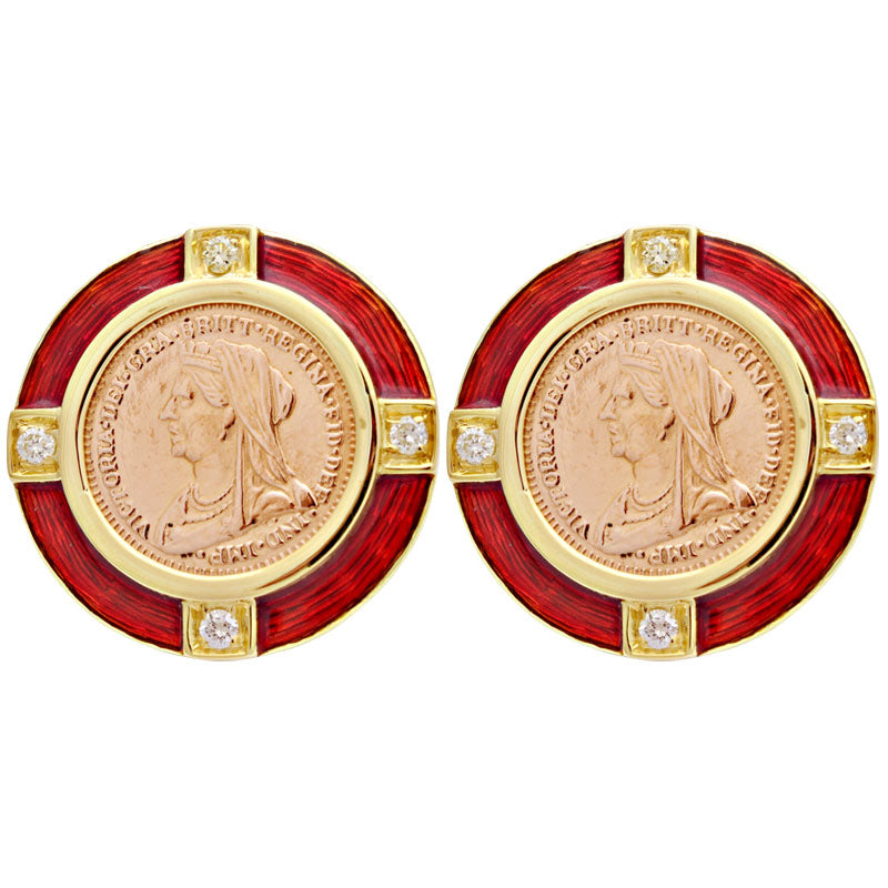Earrings-Diamond (Enamel)