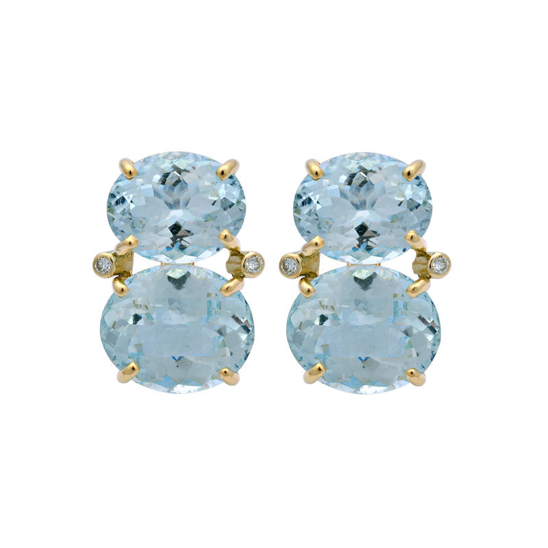 Earrings-Aquamarine and Diamond