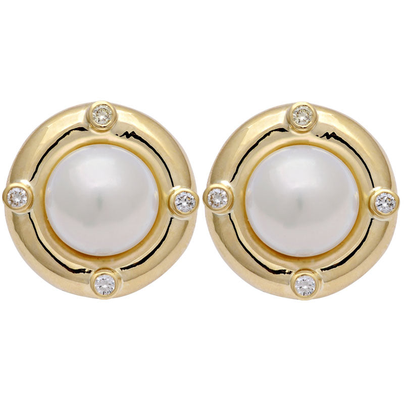Earrings-South Sea Pearl and Diamond