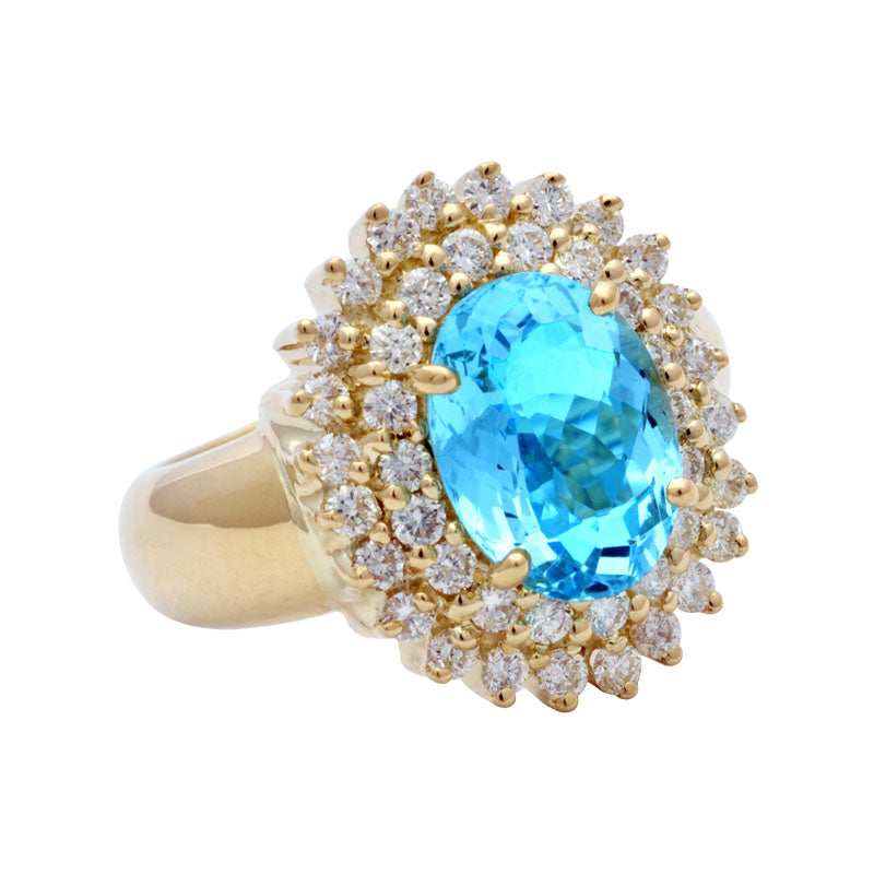 Ring - Aquamarine and Diamond | Singhvi Jewels