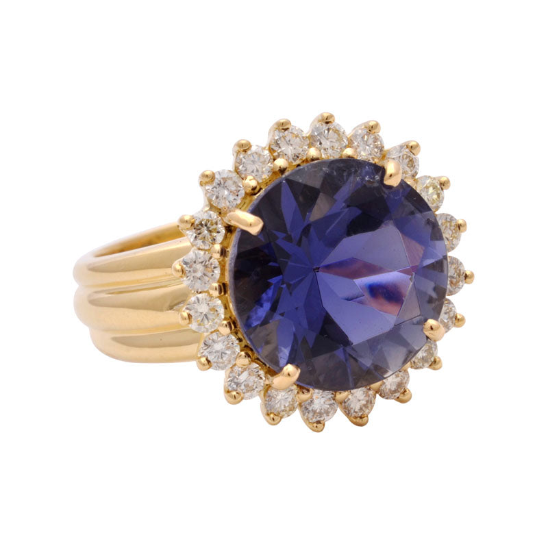 Ring - Iolite and Diamond | Singhvi Jewels