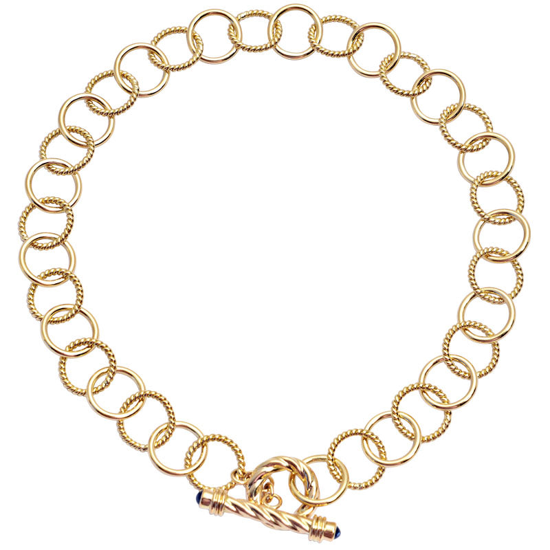 Toggle Necklace-Blue Sapphire