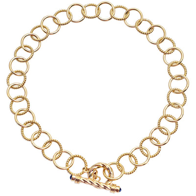 Toggle Necklace - Blue Sapphire