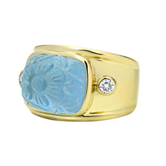 Ring - Blue Topaz And Diamond