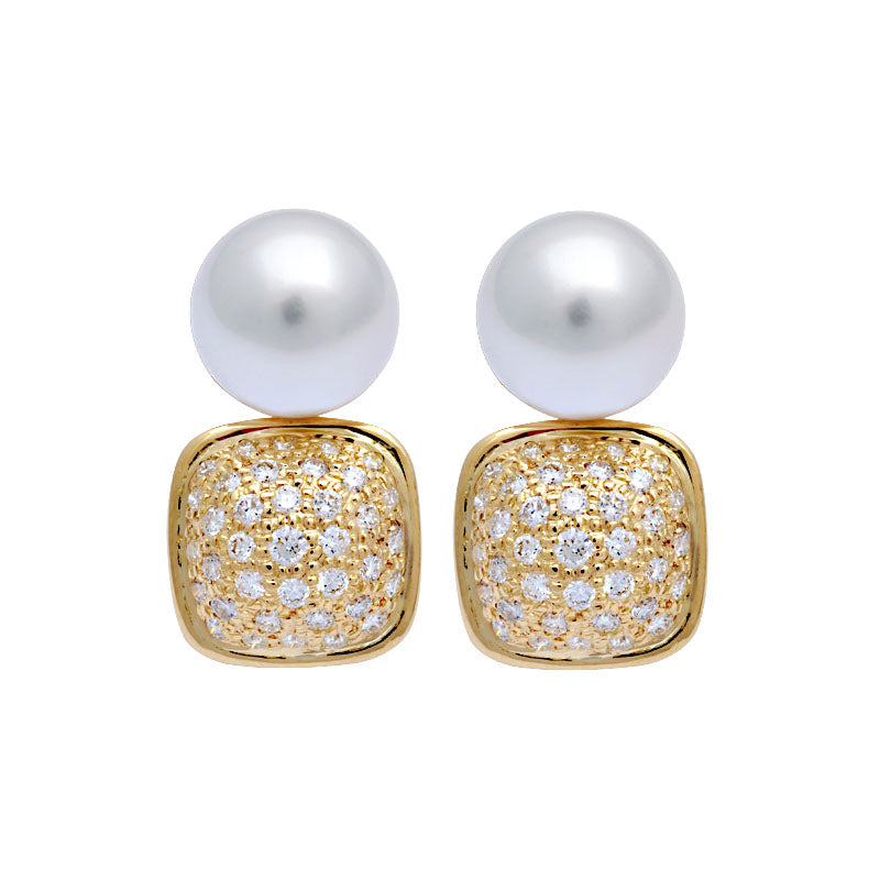 Earrings - South Sea Pearl and Diamond | Singhvi Jewels