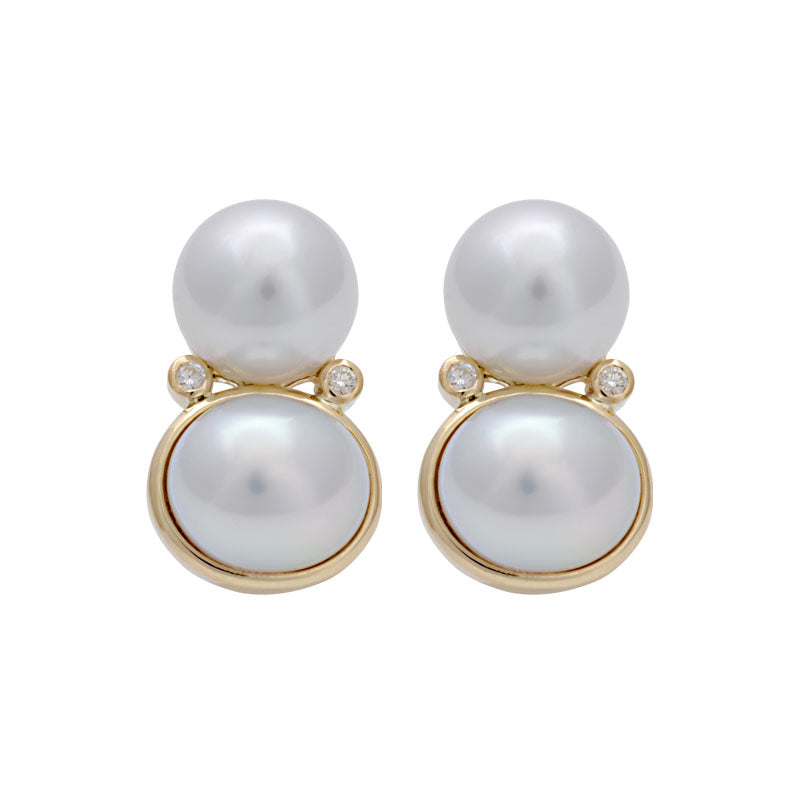 Earrings-South Sea Pearl and Diamond