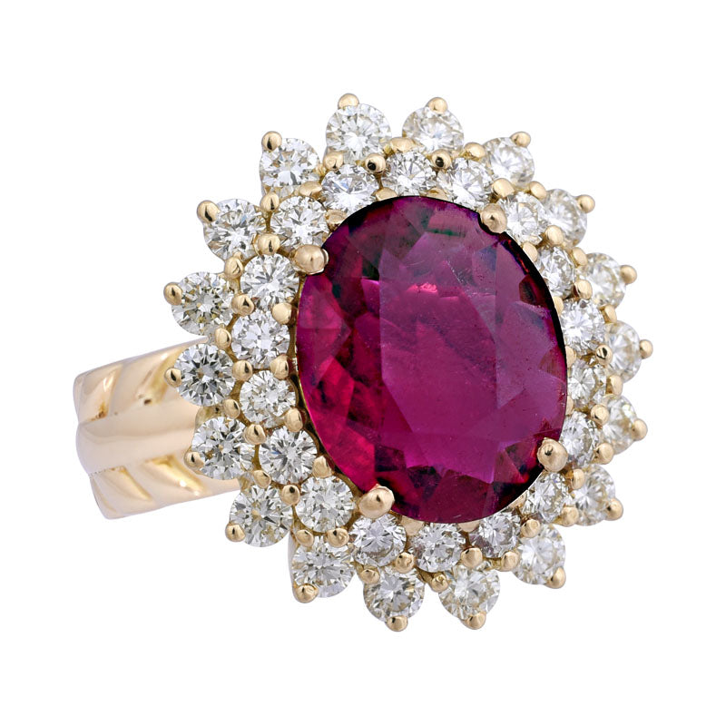 Ring - Rubellite and Diamond | Singhvi Jewels
