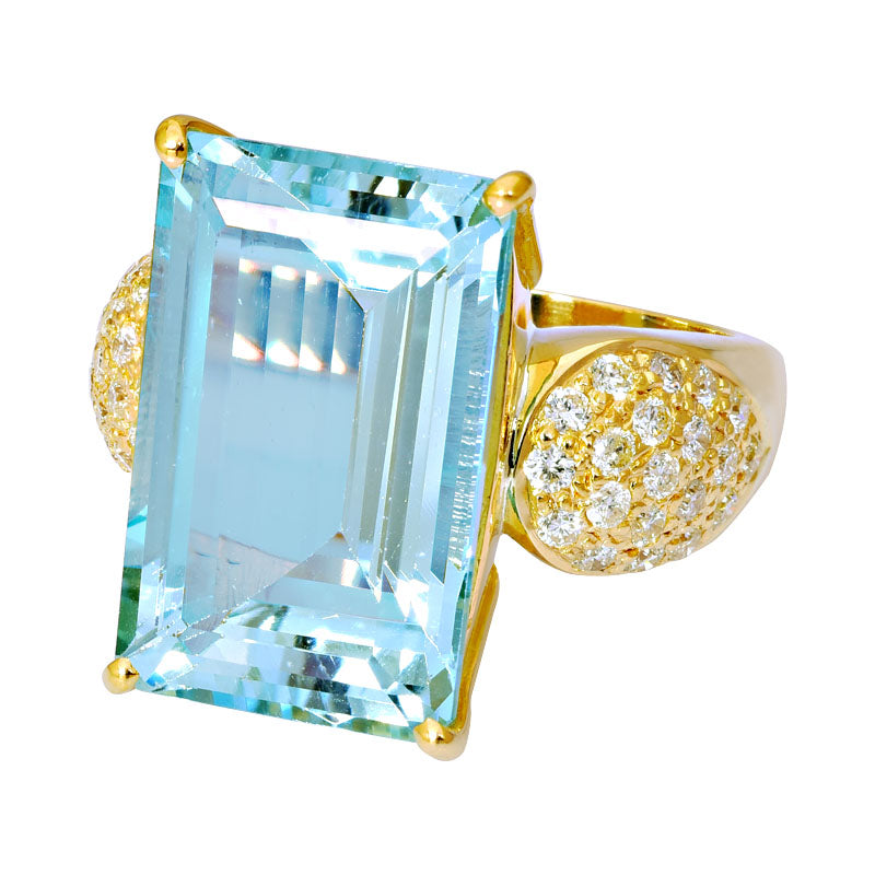 Ring-Aquamarine and Diamond