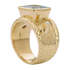 Ring-Aquamarine and Diamond