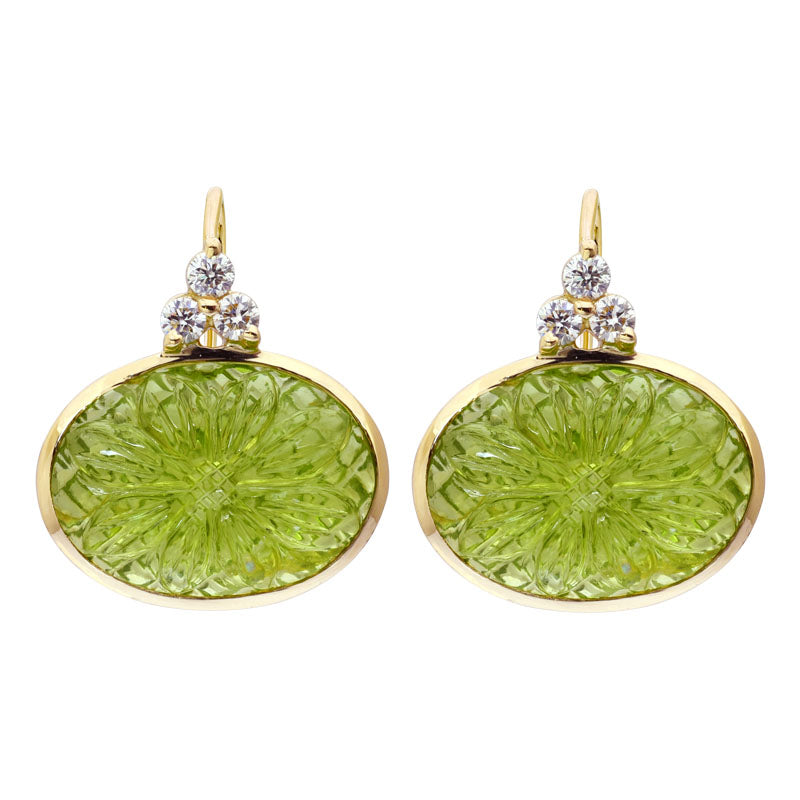 Earrings - Peridot and Diamond | Singhvi Jewels