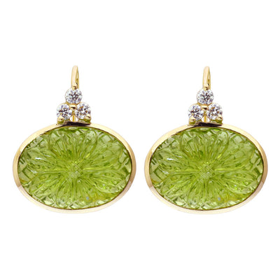 Earrings - Peridot and Diamond
