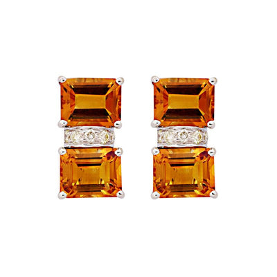 Earrings-Citrine and Diamond  (215IS)