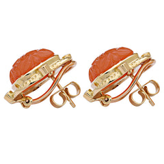 Earrings-Cornelian and Diamond