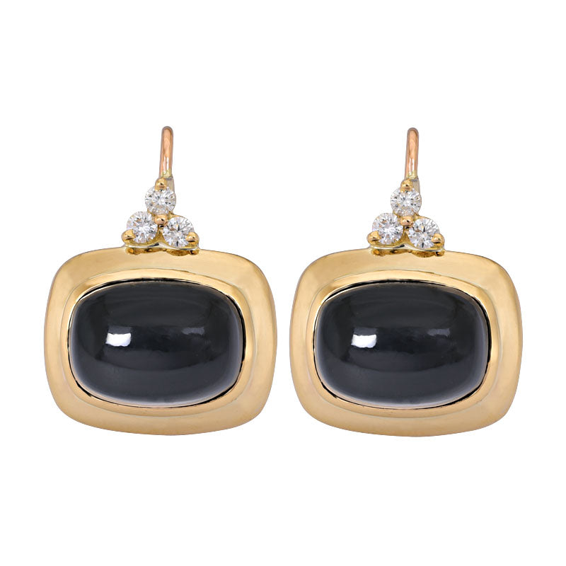 Earrings- Black Onyx and Diamond