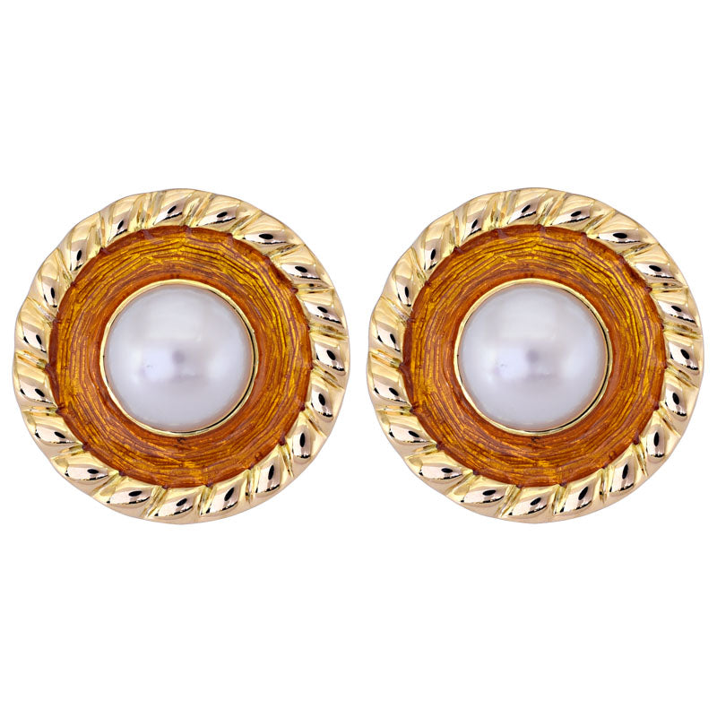 Earrings - South Sea Pearl (Enamel) | Singhvi Jewels