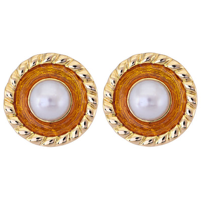 Earrings - South Sea Pearl (Enamel)