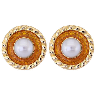 Earrings- South Sea Pearl (Enamel)  (2171A)