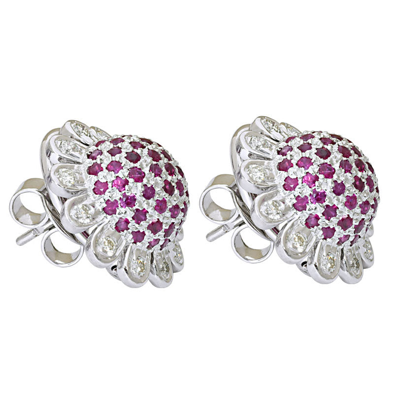 Earrings-Ruby and Diamond
