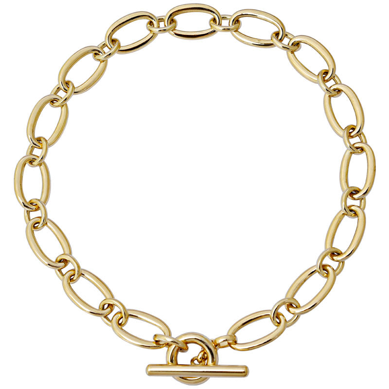 Toggle Necklace- Plain Gold | Singhvi Jewels
