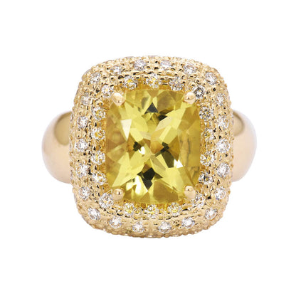 Ring - Lemon Quartz and Diamond | Singhvi Jewels