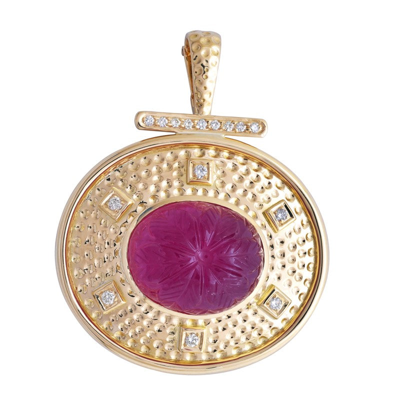 Pendant- Rubellite and Diamond | Singhvi Jewels