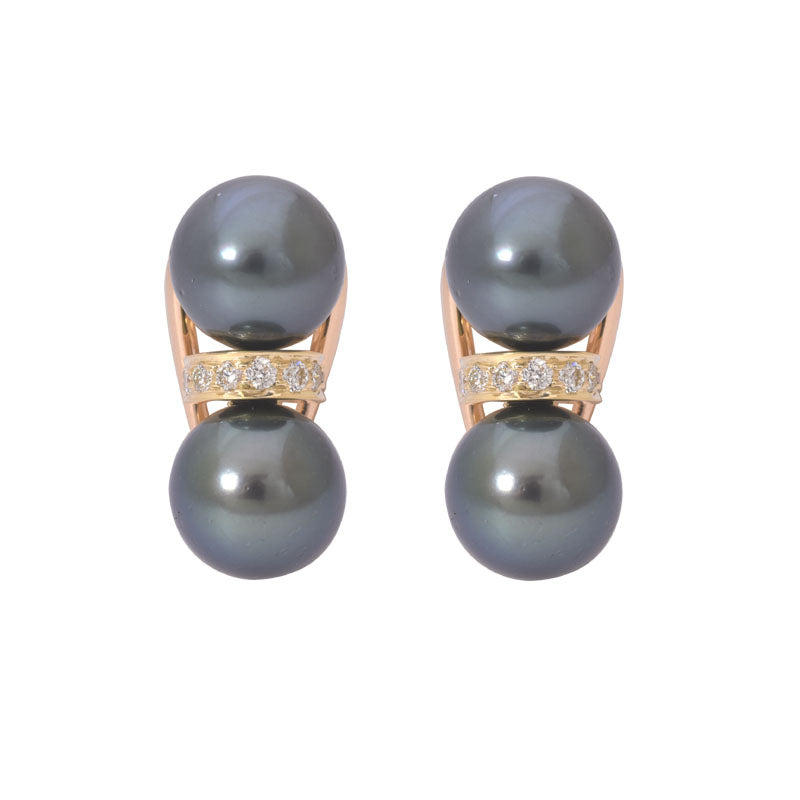 EARRINGS- SOUTH SEA PEARL AND DIAMOND