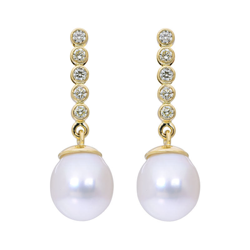 Earrings- South Sea Pearl and Diamond