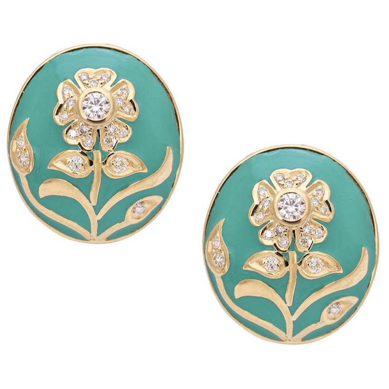 Earrings- Diamond (Enamel) (2188D) | Singhvi Jewels
