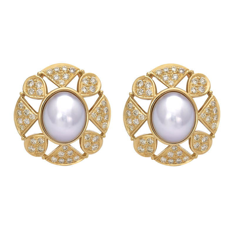 Earrings- South Sea Pearl and Diamond