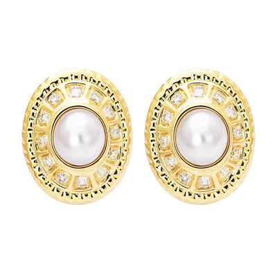 Earrings- South Sea Pearl and Diamond  (2189C)