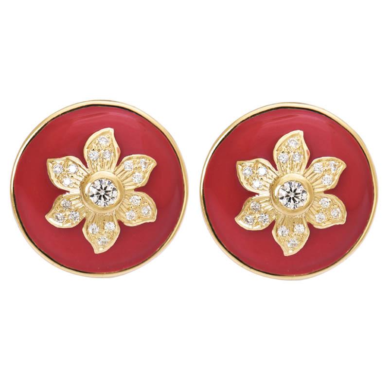 Earrings- Diamond (Enamel)
