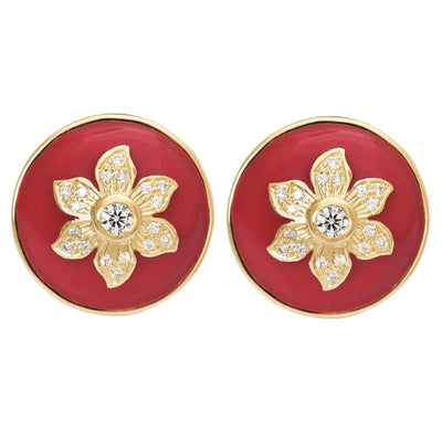 Earrings- Diamond (Enamel)  (2189G)