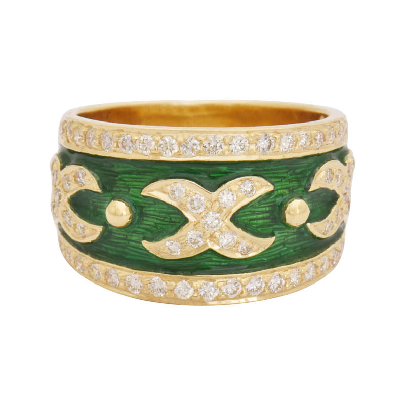 Repair - Ring - Diamond with Enamel (2193G) | Singhvi Jewels