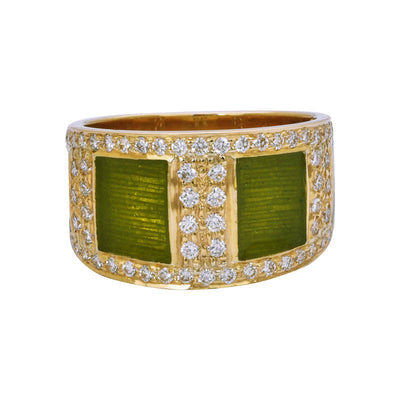 RING- DIAMOND (ENAMEL) IN 18K GOLD