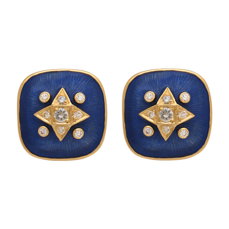 Earrings- Diamond (Enamel)  