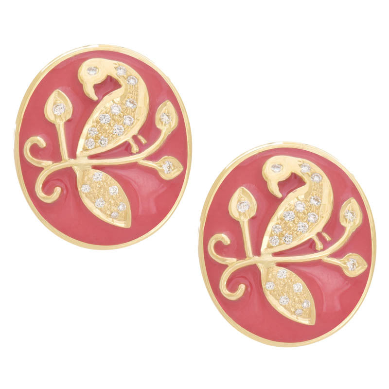Repair - Earrings - Diamond with Enamel in 18K Gold (2194E) | Singhvi Jewels