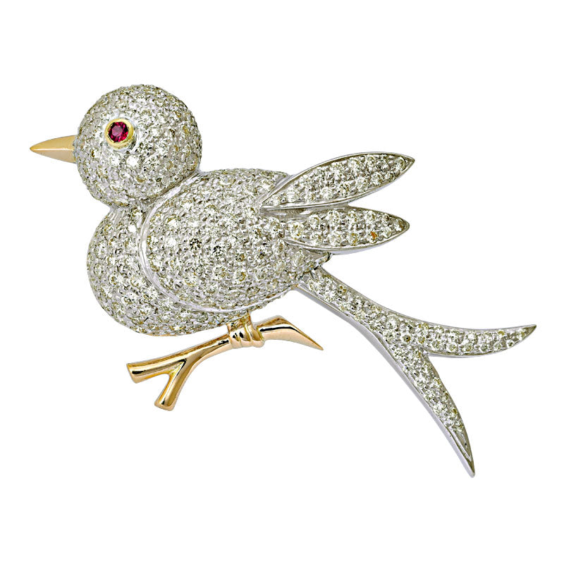 Brooch- Ruby and Diamond | Singhvi Jewels