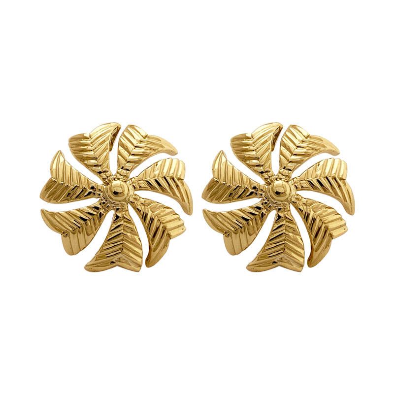 EARRINGS- PLAIN GOLD 18K GOLD