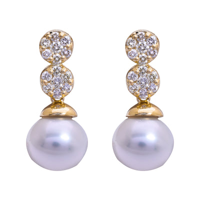 Earrings- South Sea Pearl and Diamond