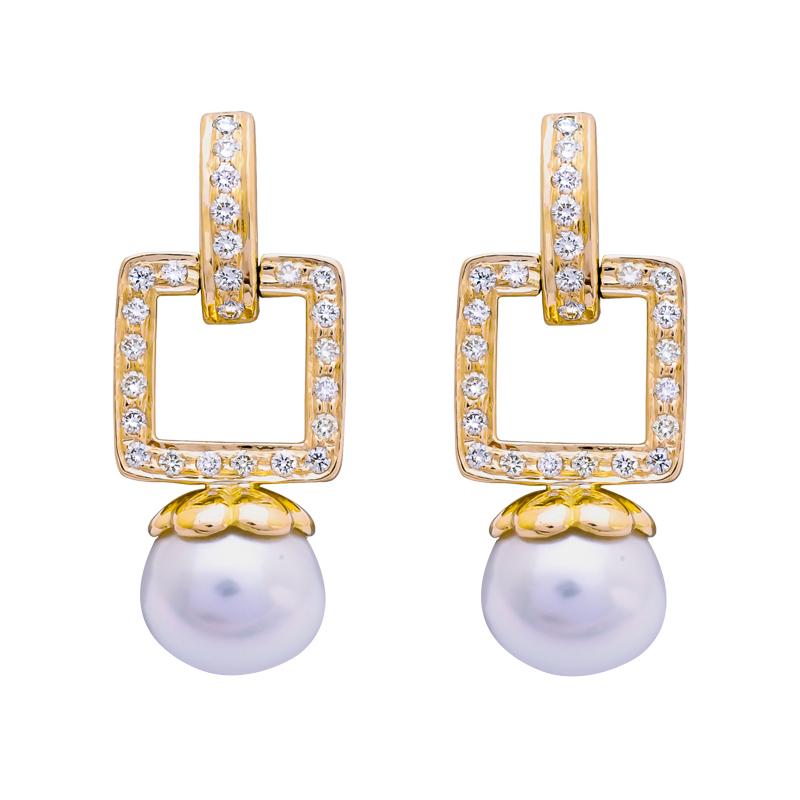 Earrings- South Sea Pearl and Diamond (2201I) | Singhvi Jewels
