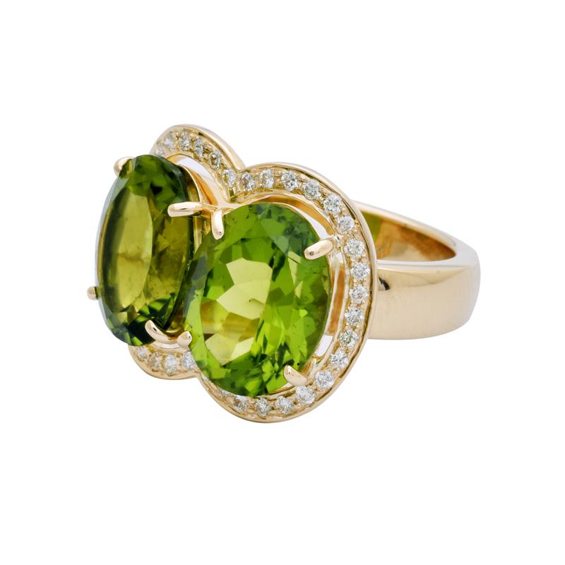 Ring- Peridot and Diamond (2202C) | Singhvi Jewels