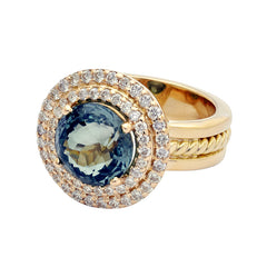 Ring- Green Tourmaline and Diamond