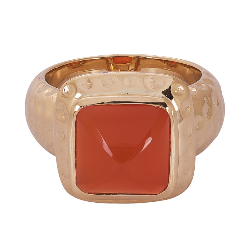 RING- CORNELIAN AND DIAMOND IN 18K GOLD