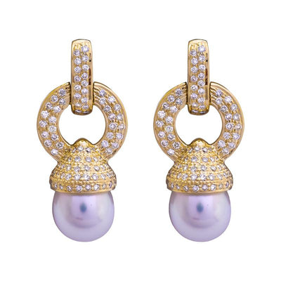 Earrings- South Sea Pearl and Diamond  (2203A)